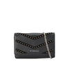 Givenchy Pandora Studded Chevron Leather Chain Wallet Black Crossbody