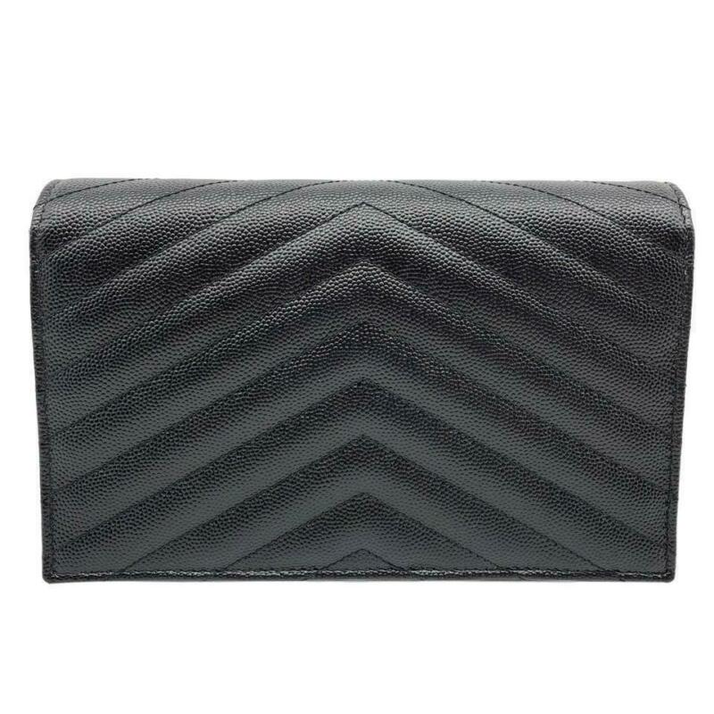 Saint Laurent Chain Wallet Small Black Leather Cross Body Bag