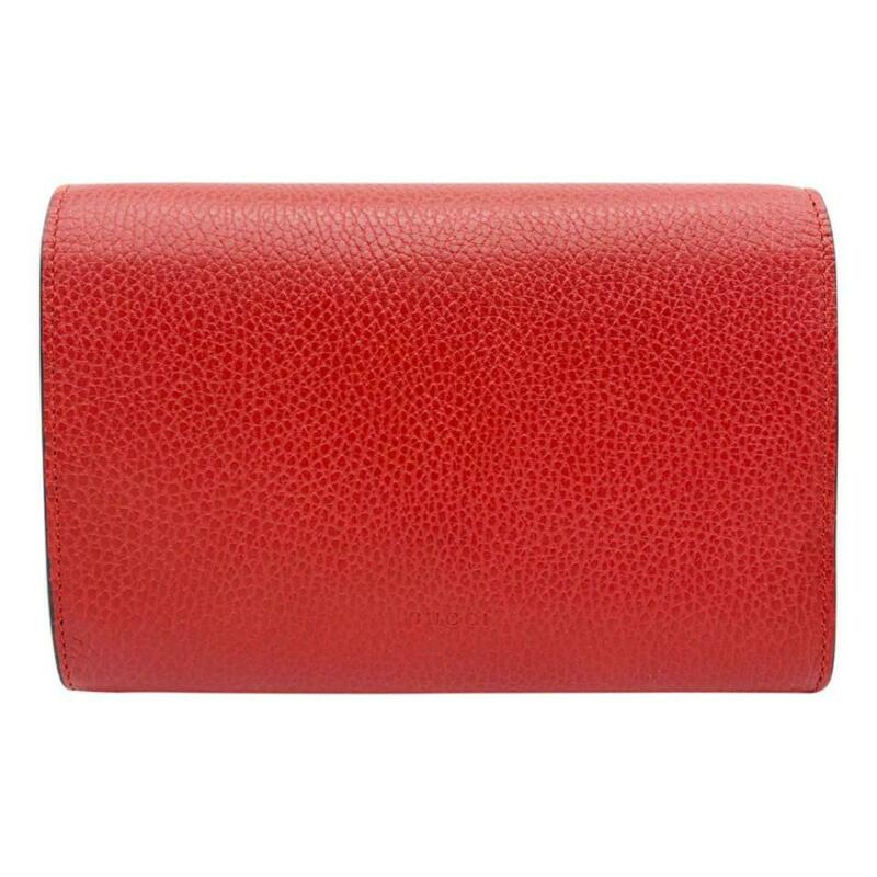 Gucci Chain Wallet Dionysus Red Leather Shoulder Bag
