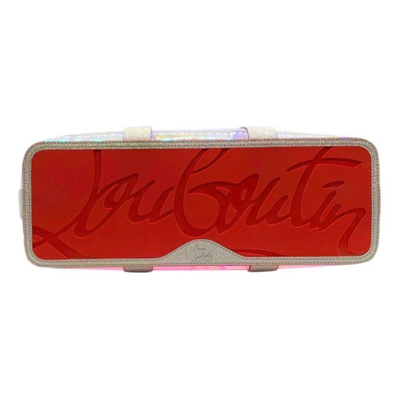 Christian Louboutin Cabata Transparent Glitter Sunset Silver Pvc Tote