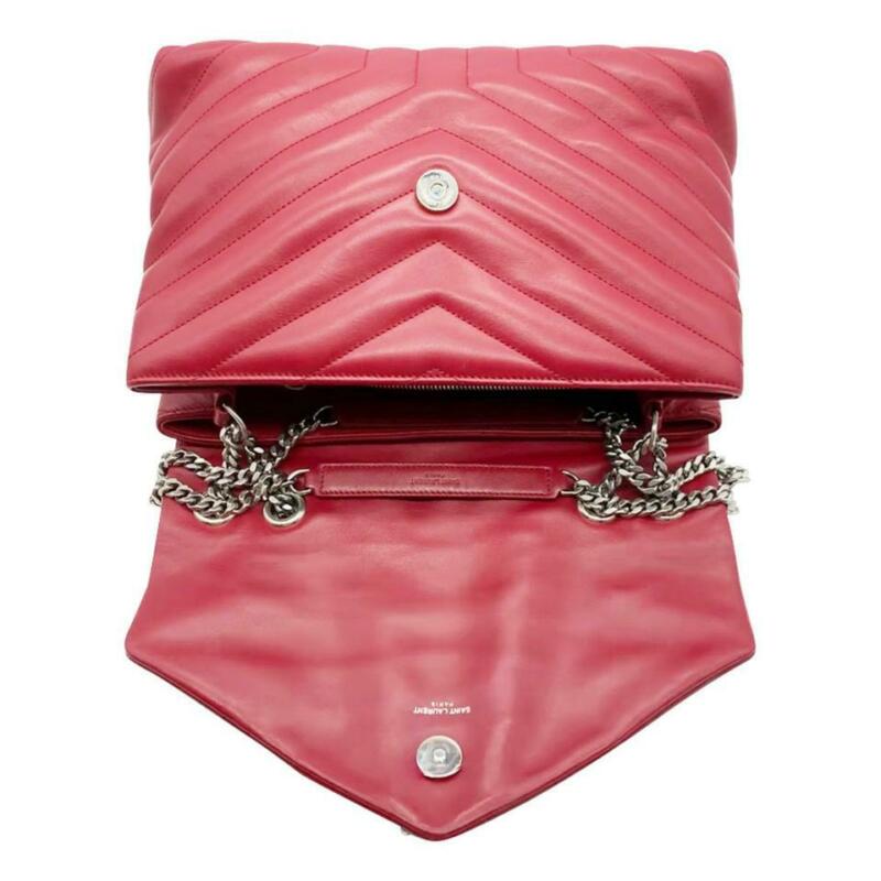 Saint Laurent Monogram Loulou Calfskin Matelasse Medium Monogram Chain Satchel