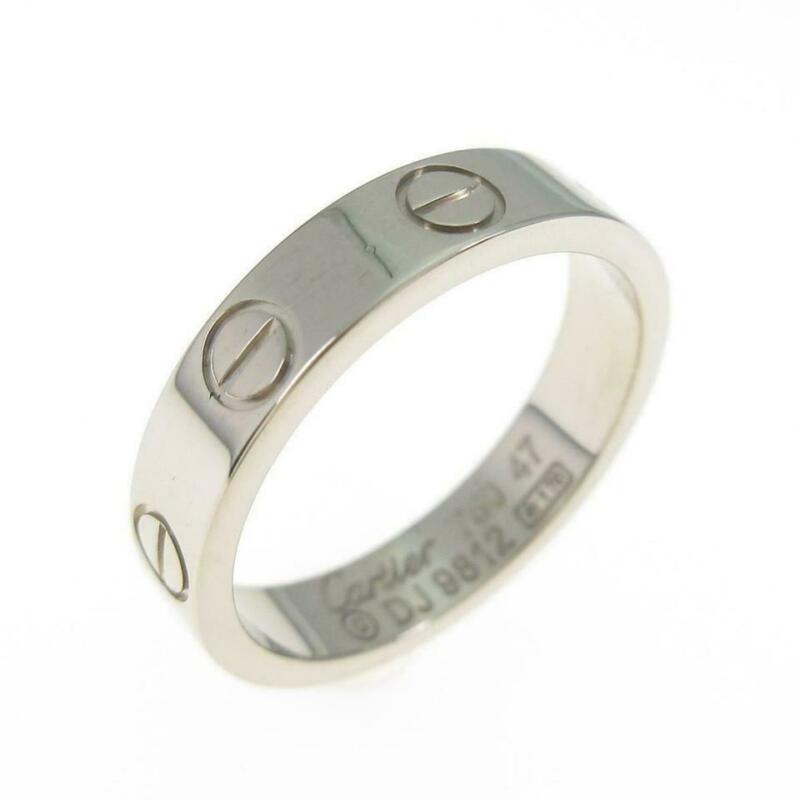 Cartier Gold 18k White 3.5mm Love Wedding Band 47 4 Ring