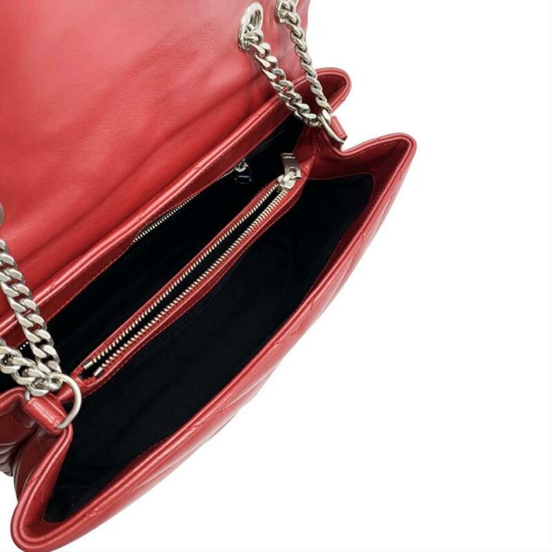 Saint Laurent Monogram Loulou Calfskin Matelasse Medium Monogram Chain Satchel