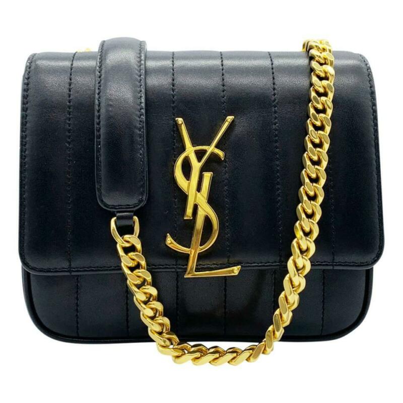 Saint Laurent Vicky Monogramme Black Calfskin Leather Shoulder Bag