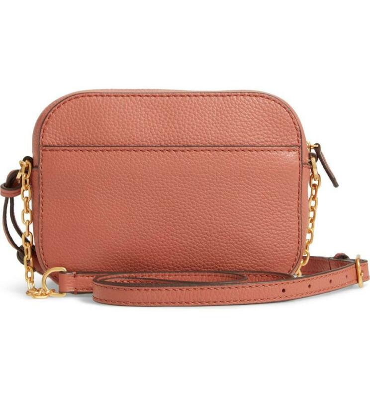 Tory Burch Camera Mcgraw Brown Leather Shoulder Bag