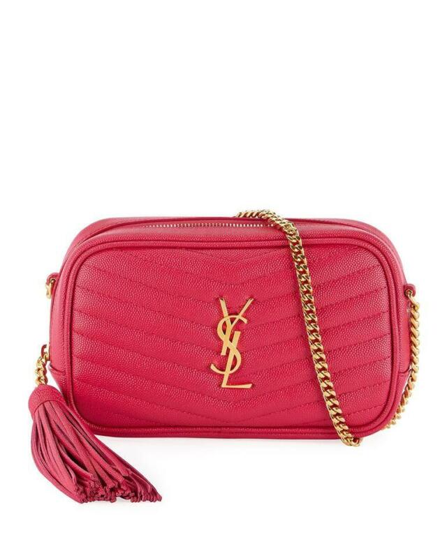 Saint Laurent Loulou Monogram Ysl Camera Pink Leather Cross Body Bag