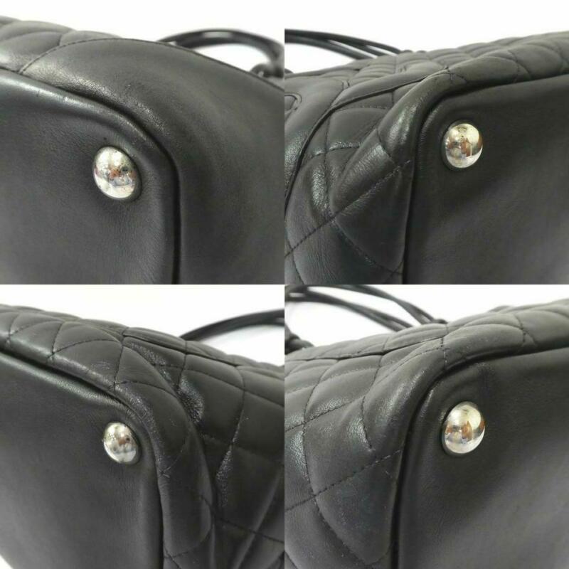 Chanel Cambon Quilted Large Black Calfskin Leather Tote