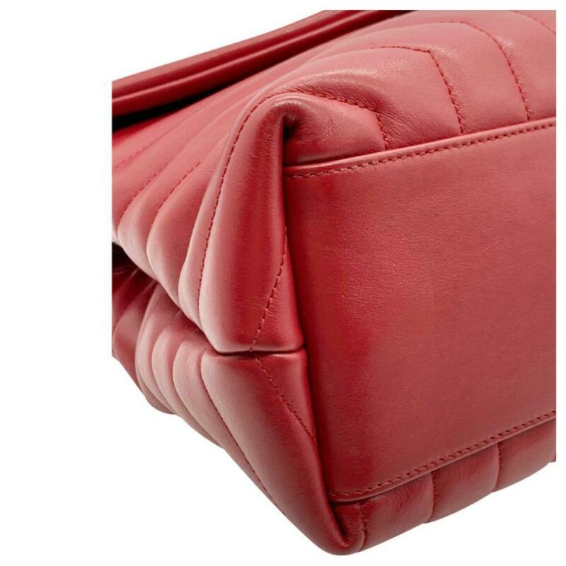 Saint Laurent Monogram Loulou Calfskin Matelasse Medium Monogram Chain Satchel