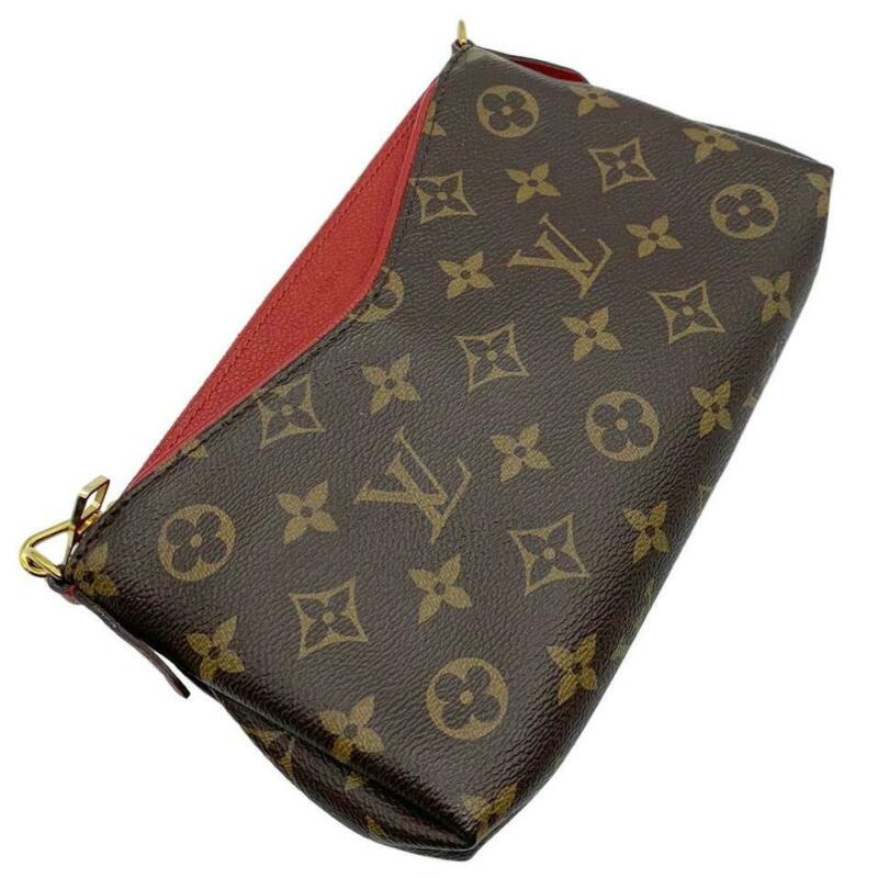 Louis Vuitton Pallas Clutch Monogram Red Canvas Cross Body Bag