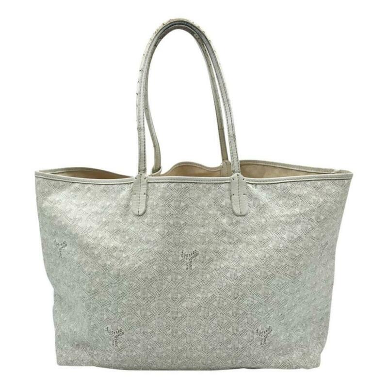 Goyard Goyardine Saint Louis Pm with Pouch White Coated Canvas Tote