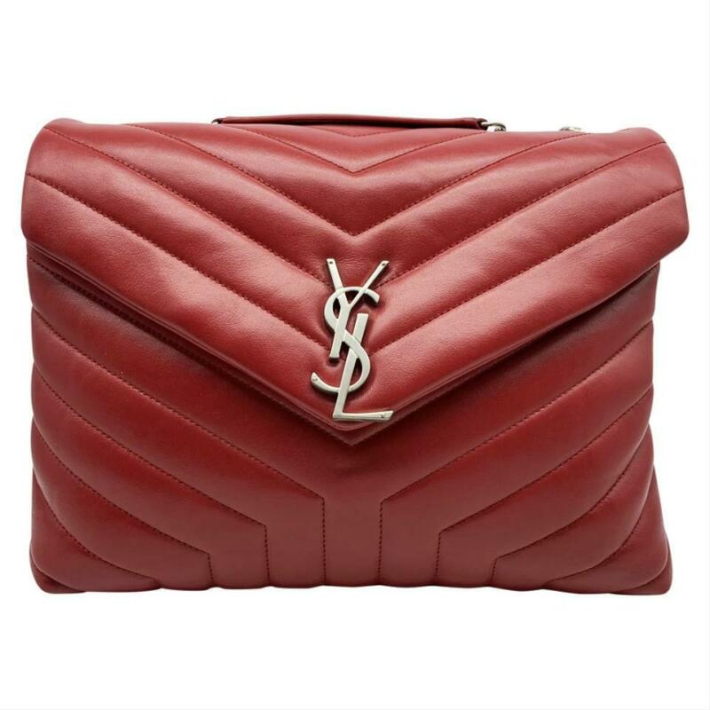 Saint Laurent Monogram Loulou Calfskin Matelasse Medium Monogram Chain Satchel