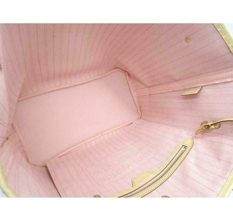 pink louis vuitton neverfull rose ballerine interior