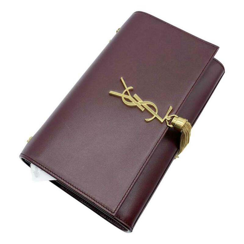 Saint Laurent Monogram Kate New Monogram Medium Tassel Chain Strap Bordeaux