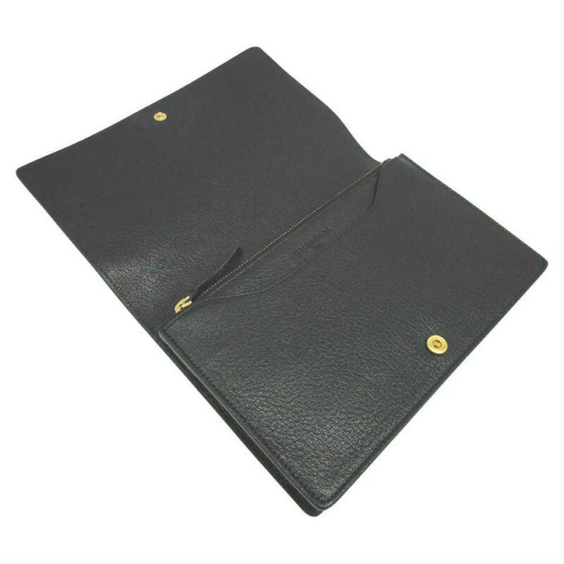 Balenciaga Metallic Edge Chain Gold Chain Wallet Black Leather Cross Body Bag