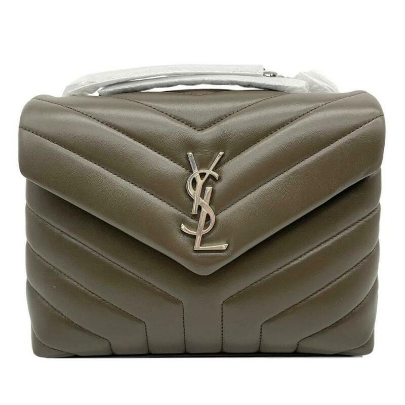 Saint Laurent Monogram Loulou Small Matelassé Brown Leather Shoulder Bag