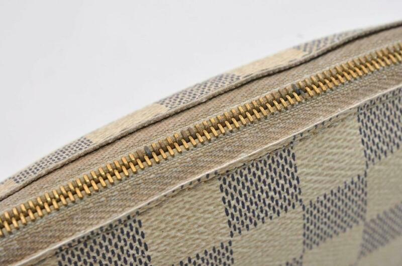 Louis Vuitton White Pouch Damier Azur Cosmetic Bag