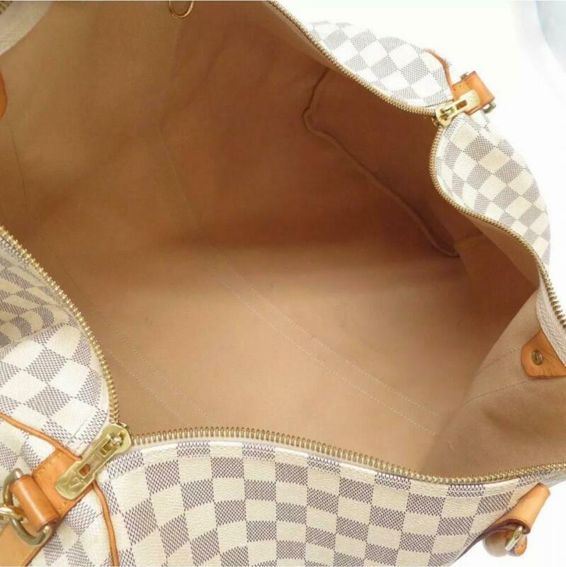 Louis Vuitton Keepall Bandouliere 55 Damier Azur White Coated Canvas Travel Bag