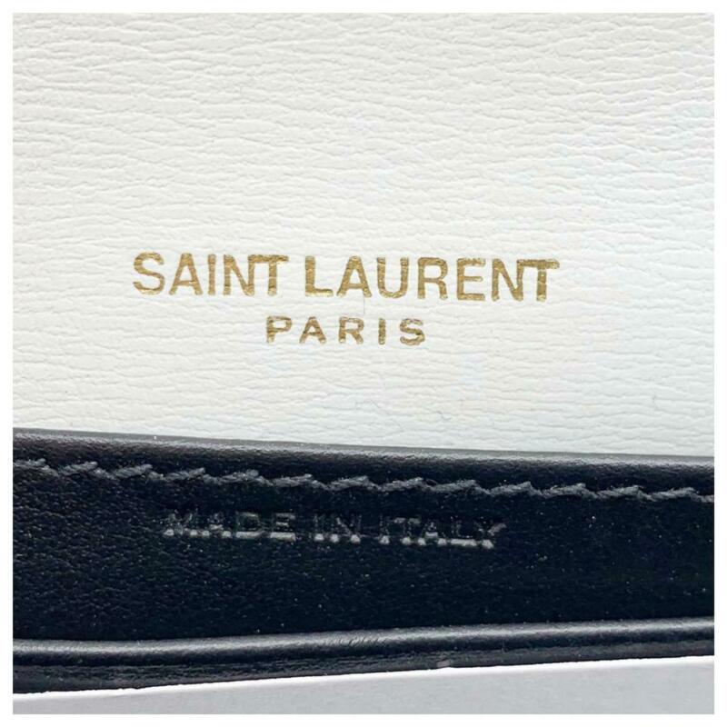 Saint Laurent Monogram Sunset Mini White Chain Black Leather Cross Body Bag