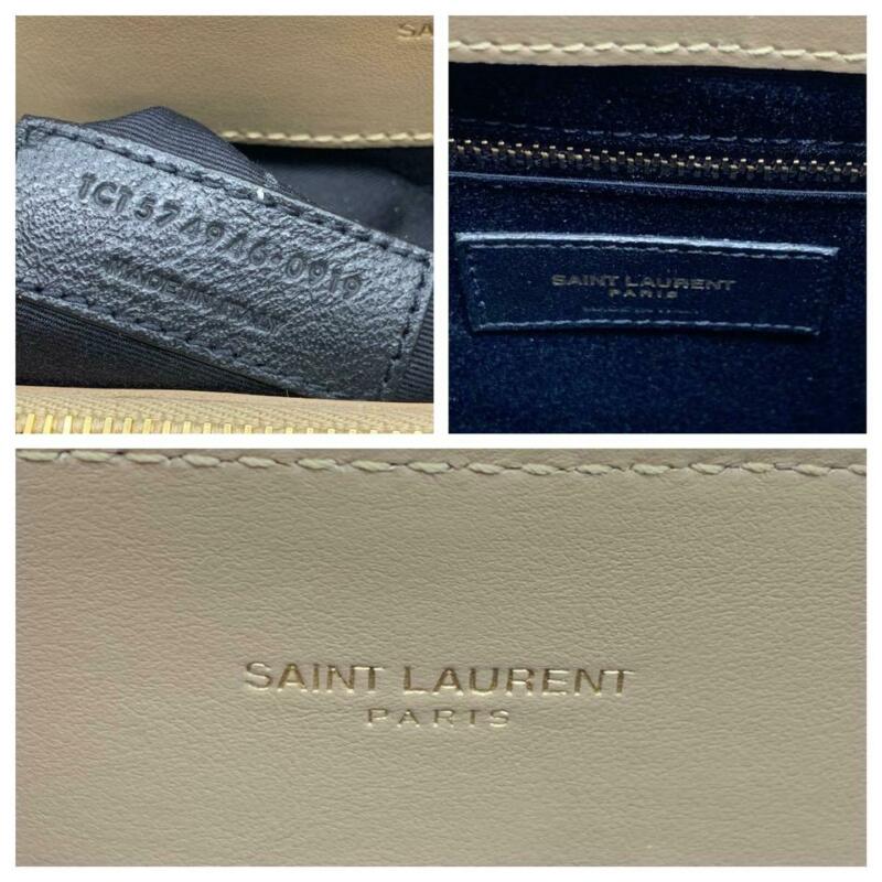 Saint Laurent Monogram Loulou Medium Calf Flap-top Beige Calfskin Leather