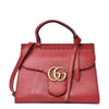Gucci GG Marmont Top Handle Calfskin Mini Vulcanic Red Leather Shoulder Bag