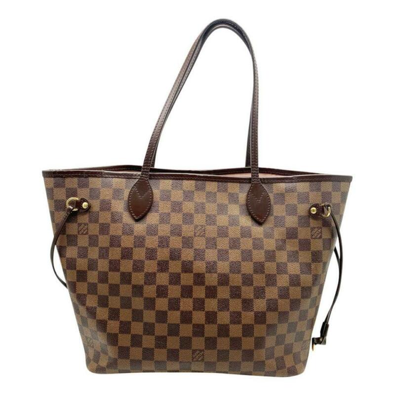 Louis Vuitton Neverfull Mm Pink Rose Ballerine Brown Damier Ébène Canvas Tote