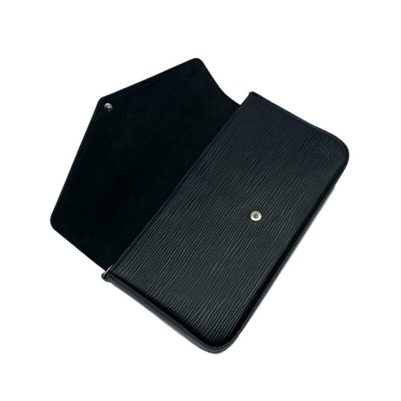 Louis Vuitton Pochette Felicie With Chain and Card Case Noir Black Epi Leather