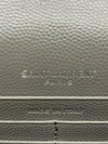 Saint Laurent Chain Wallet Small Envelope Monogram Grey Leather Cross Body Bag