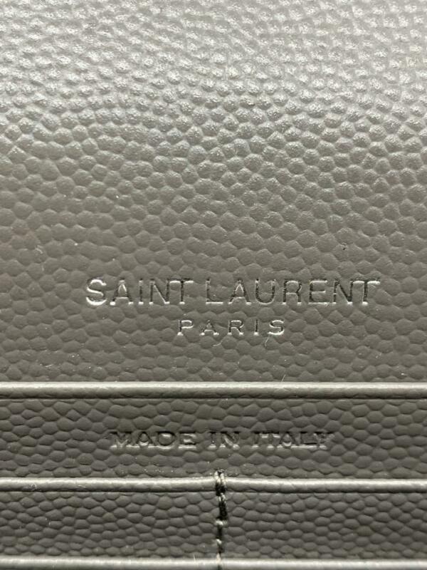 Saint Laurent Chain Wallet Small Envelope Monogram Grey Leather Cross Body Bag