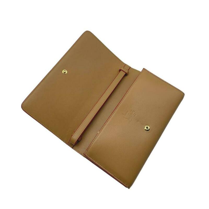 Christian Louboutin Macaron Spike Brown Leather Wristlet