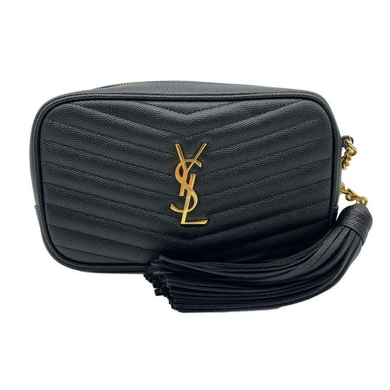 Saint Laurent Monogram Ysl Camera Black Leather Cross Body Bag