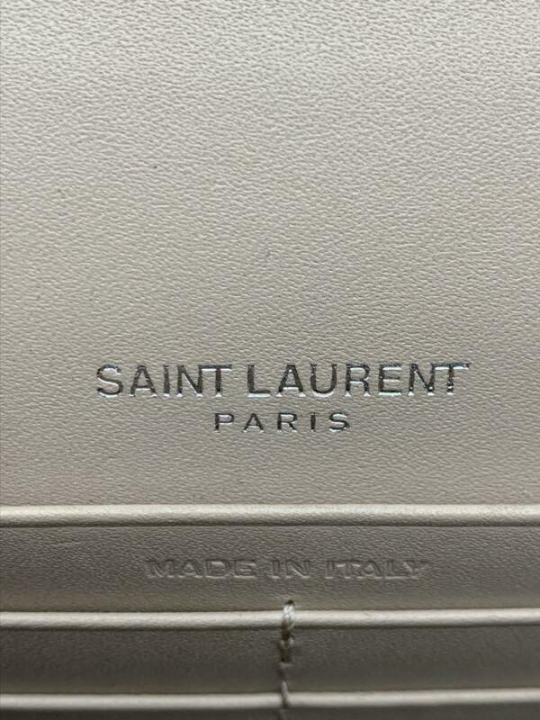 Saint Laurent Monogram Kate Chain Wallet Smooth Calfskin Classic Tassel Beige