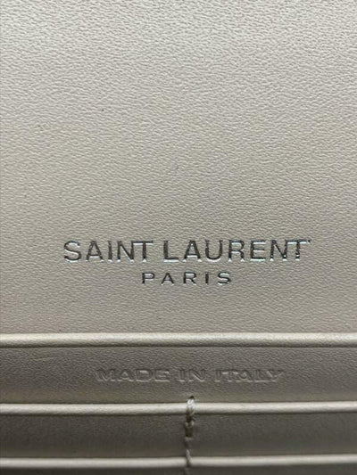 Saint Laurent Monogram Kate Chain Wallet Smooth Calfskin Classic Tassel Beige
