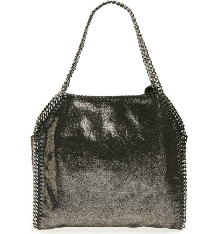 Stella McCartney Small Falabella Tote Ruthenium Black Faux Leather Shoulder Bag