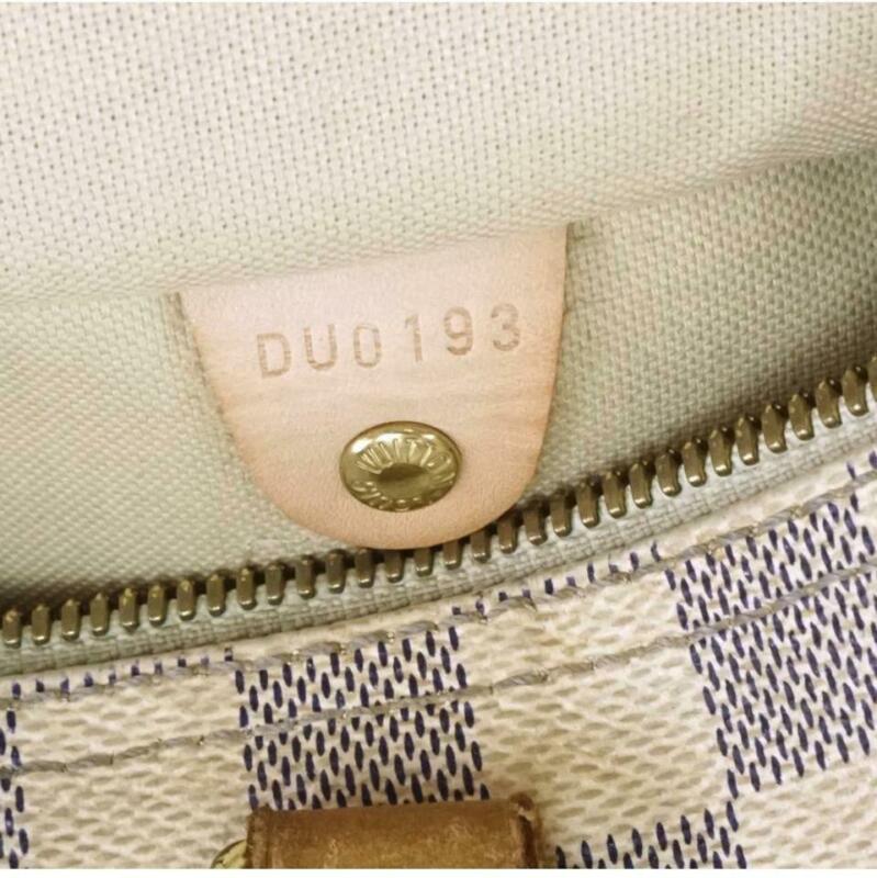 Louis Vuitton Speedy 25 Damier Azur Bandouliere White Coated Canvas Cross Body