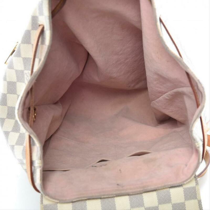 Louis Vuitton Sperone Rose Ballerine White Damier Azur Canvas Backpack