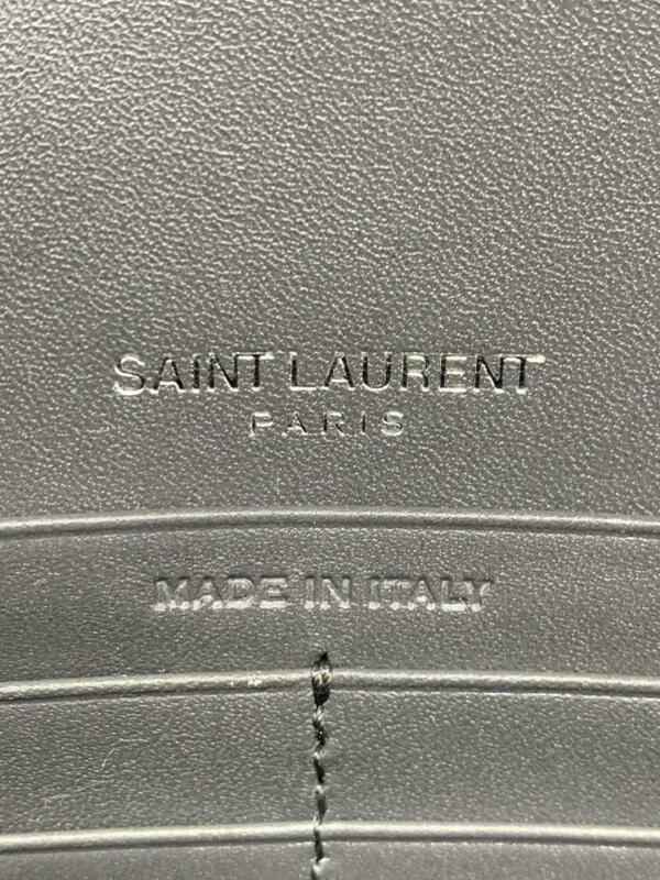 Saint Laurent Monogram Kate Chain Wallet Monogram Tassel Graphite Grey Leather