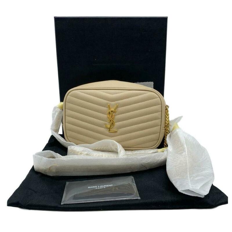 Saint Laurent Loulou Monogram Ysl Camera Beige Leather Cross Body Bag