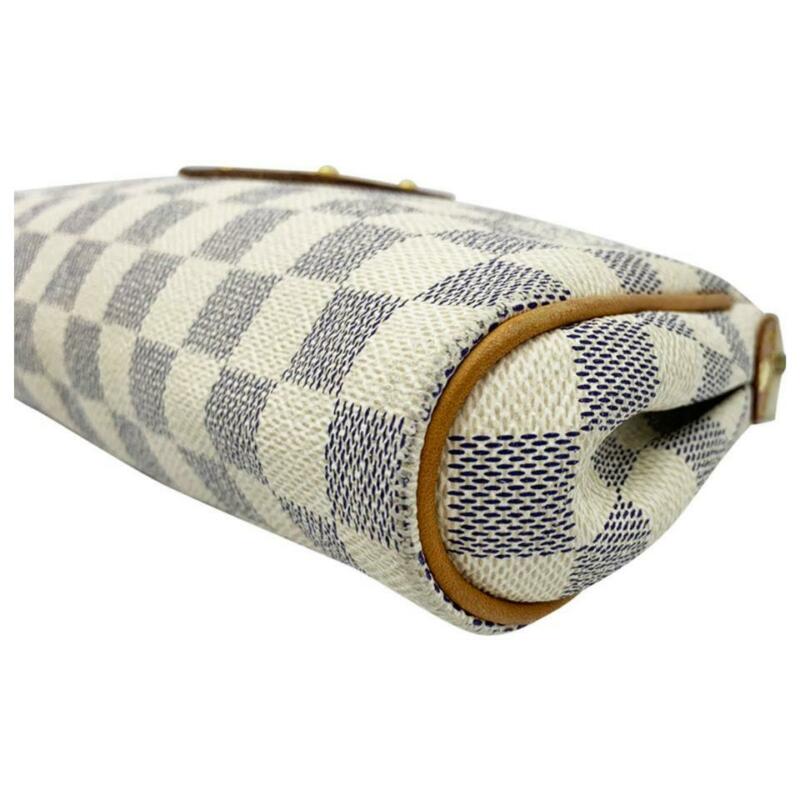 Louis Vuitton Pochette Eva White Damier Azur Canvas Cross Body Bag