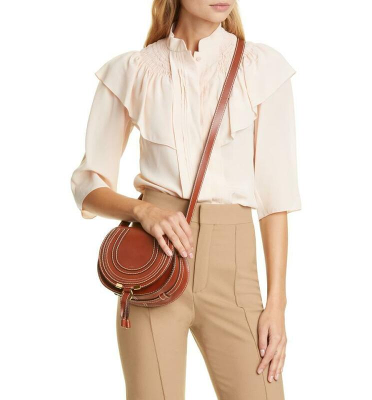 Chloé Crossbody Marcie Small Brown Leather Shoulder Bag