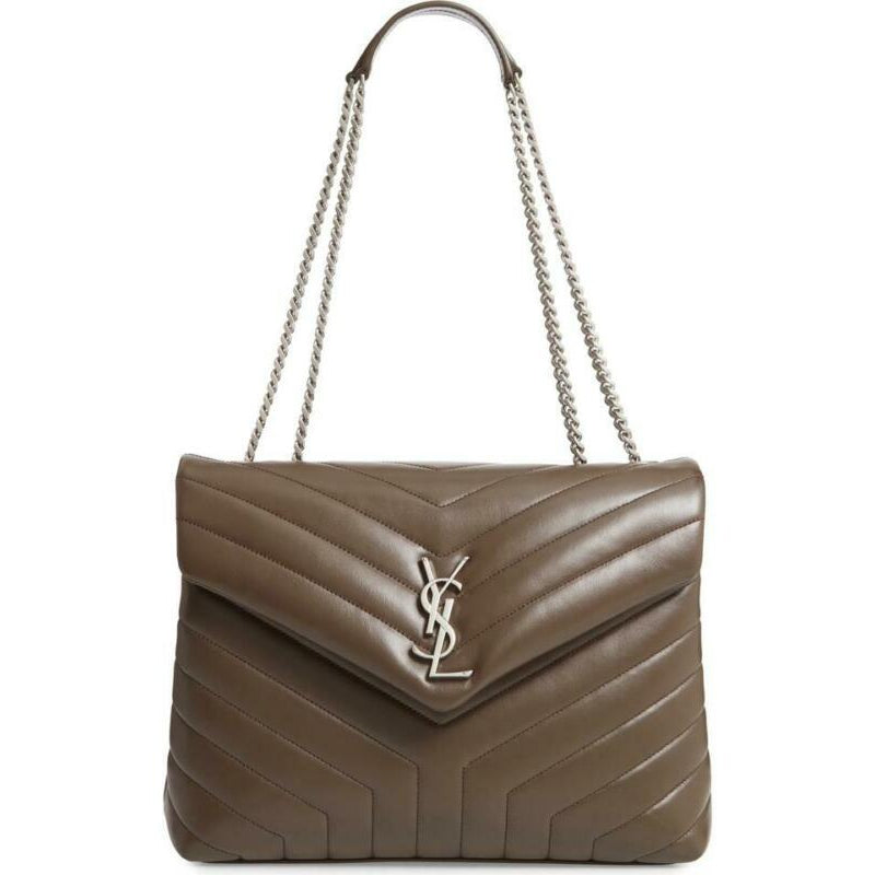 Saint Laurent Monogram Loulou Medium Faggio Brown Leather Shoulder Bag