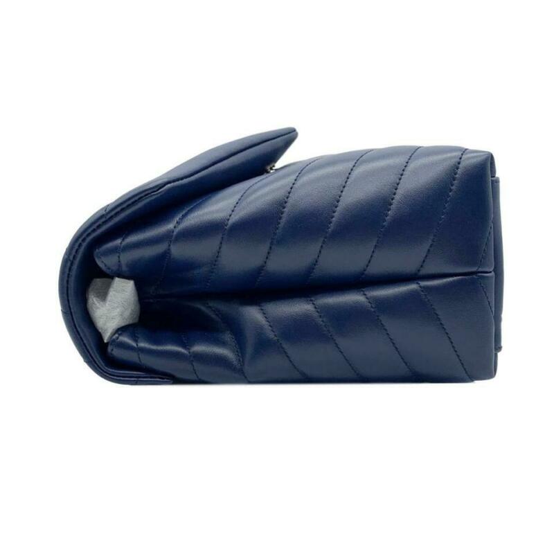 Saint Laurent Monogram Loulou Medium Navy Blue Calfskin Leather Shoulder Bag