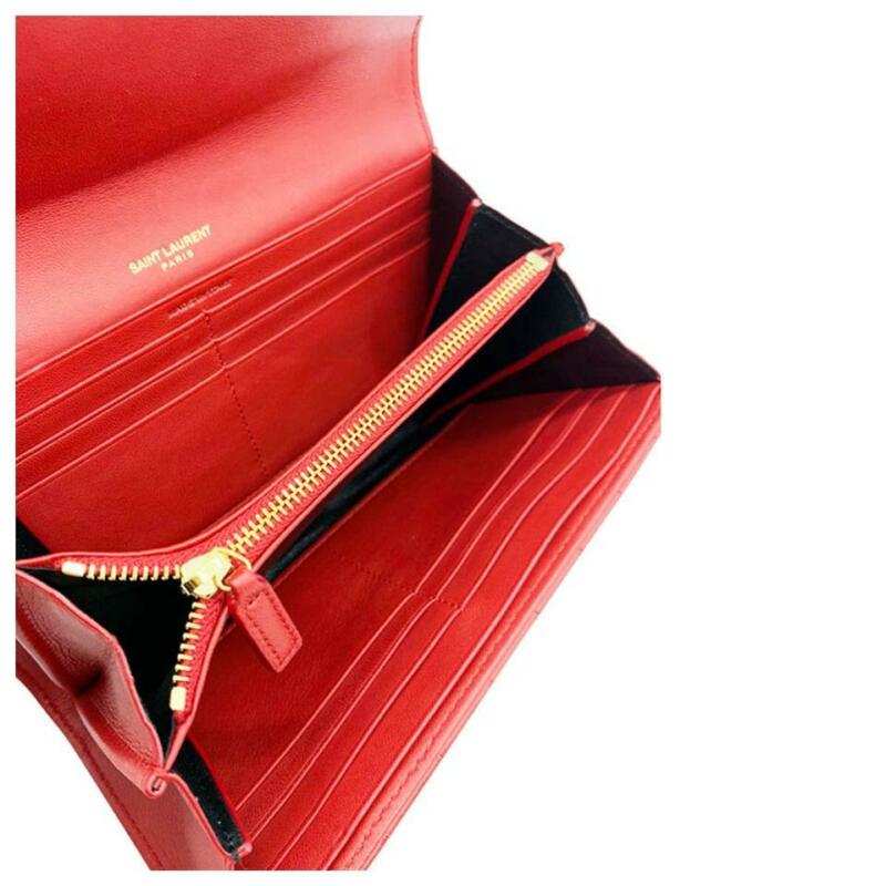 Saint Laurent Red Vicky Large Continental Wallet