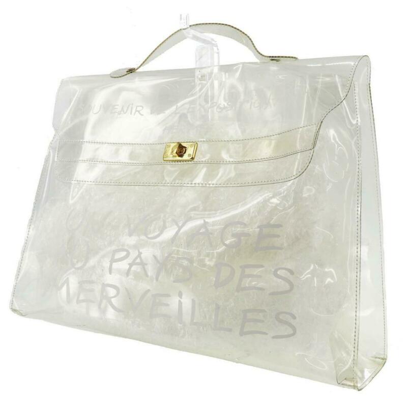 Hermès Kelly L Souvenir De L'exposition Transparent White Vinyl