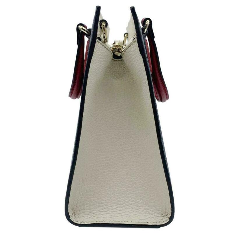 Gucci Soho Convertible Top Handle Satchel Medium Blue White and Red Leather Tote