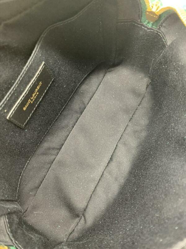 Saint Laurent Camera Lou Medium Ysl Monogram Quilted Green Velvet Cross Body Bag