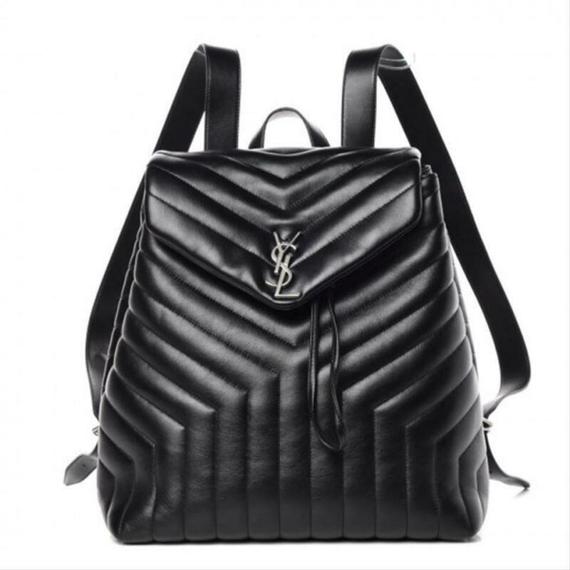 Saint Laurent Monogram Loulou Calfskin Matelasse Medium Monogram Black Leather