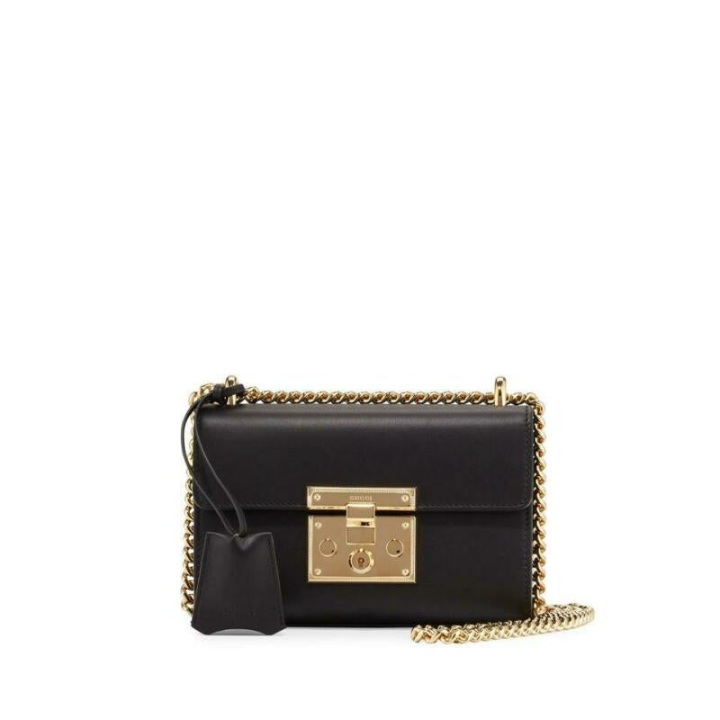 Gucci Padlock Small Chain Black Leather Cross Body Bag