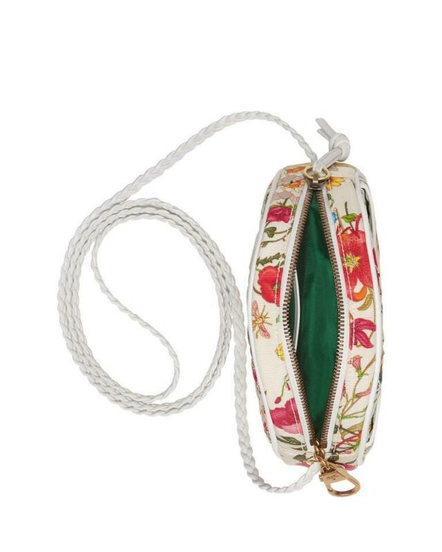 Gucci Ophidia Trapuntata Floral Mini White Canvas Cross Body Bag