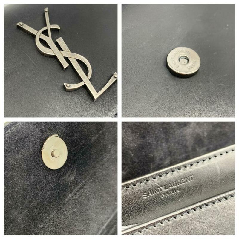 Saint Laurent Monogram Sunset Medium Braided Strap Black Leather Shoulder Bag