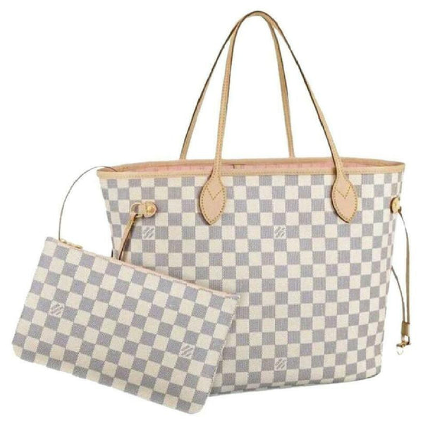 Louis Vuitton Azur Neverfull MM and Pouch set with Rose Ballerine - A World  Of Goods For You, LLC